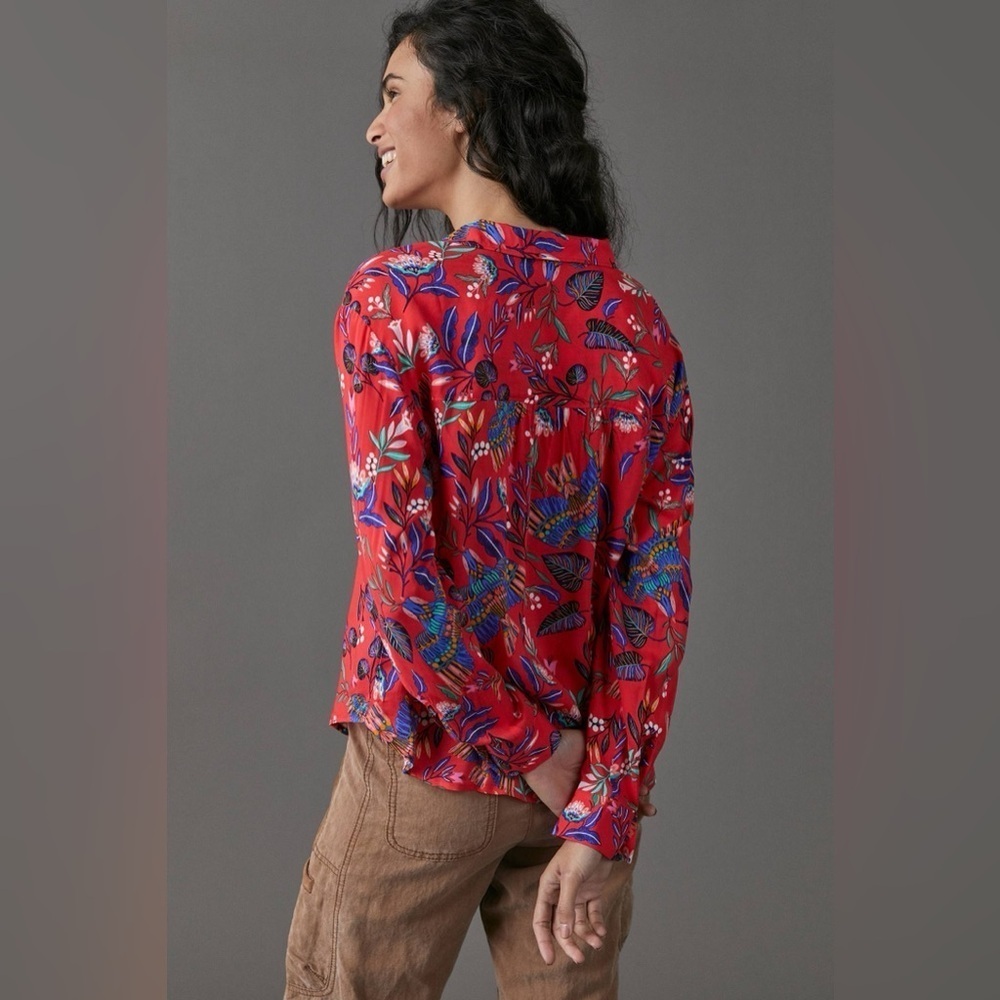 Anthropologie Super Nice Letters Elysa Buttondown Large - Picture 3 of 9